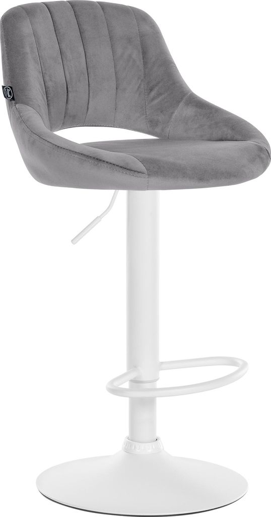 Barhocker HLO-CP278 Samt weiß  dunkelgrau Produktbild 