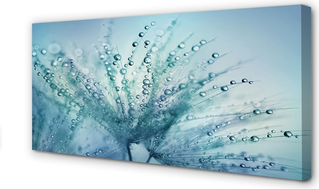 Leinwandbild 140x70 Wandkunst Tropfen Makro Löwenzahn