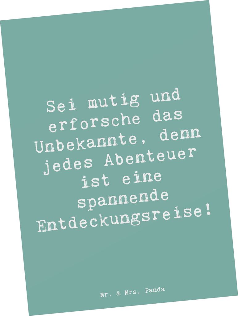 Mr. & Mrs. Panda Postkarte Spruch Unbekannte Orte erkunden - Meeresbrise - Geschenk, Grußkarte, wertvolle Erinnerungen, Ansichtskarte, Ermutigung,...