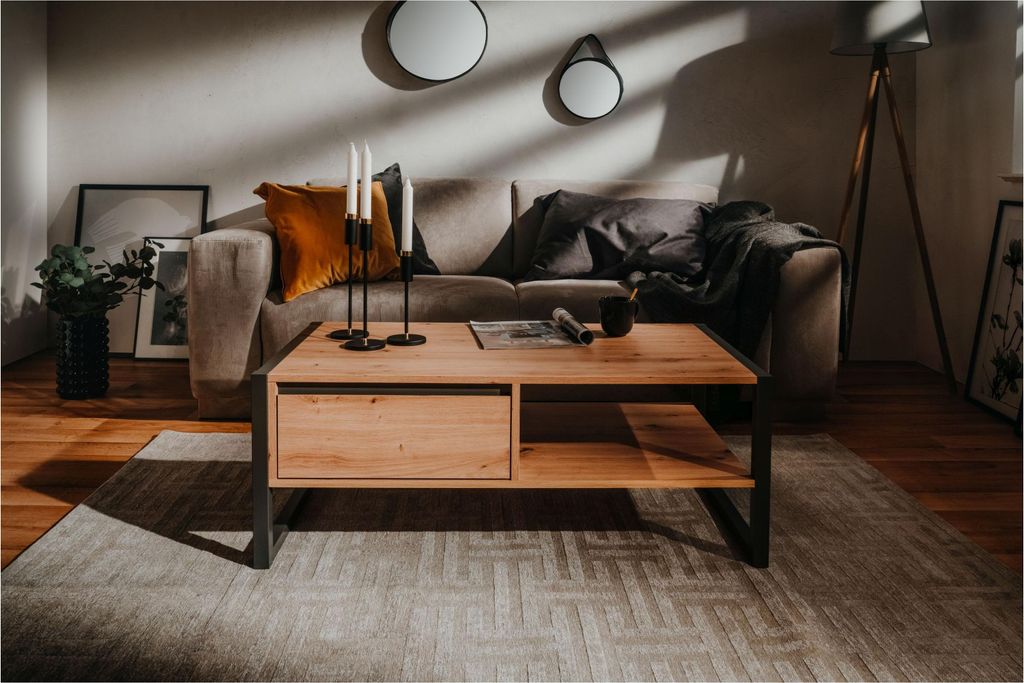 Finori Table basse Denver 55 Chêne Artisan et Anthracite Image du produit 