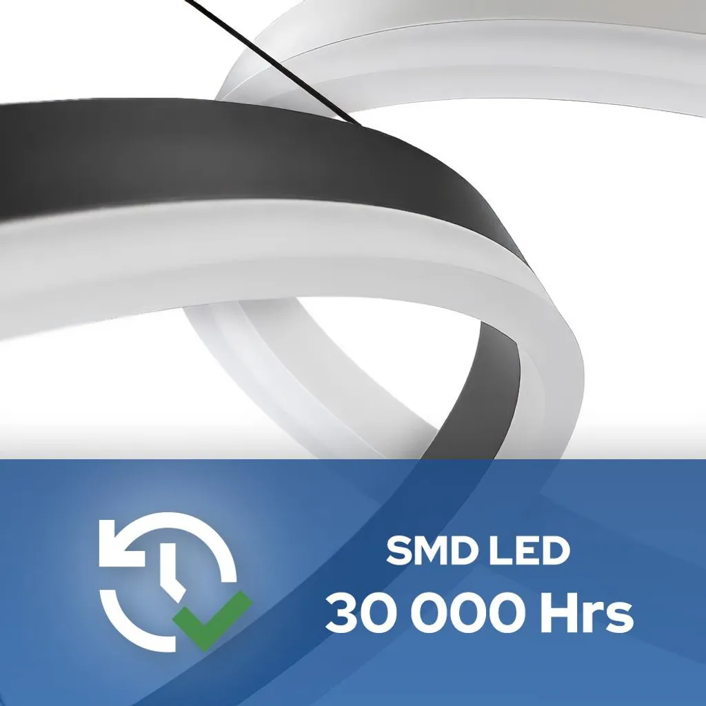 Suspension LED Salon et Salle à Manger Dimmable avec Télécommande 53W