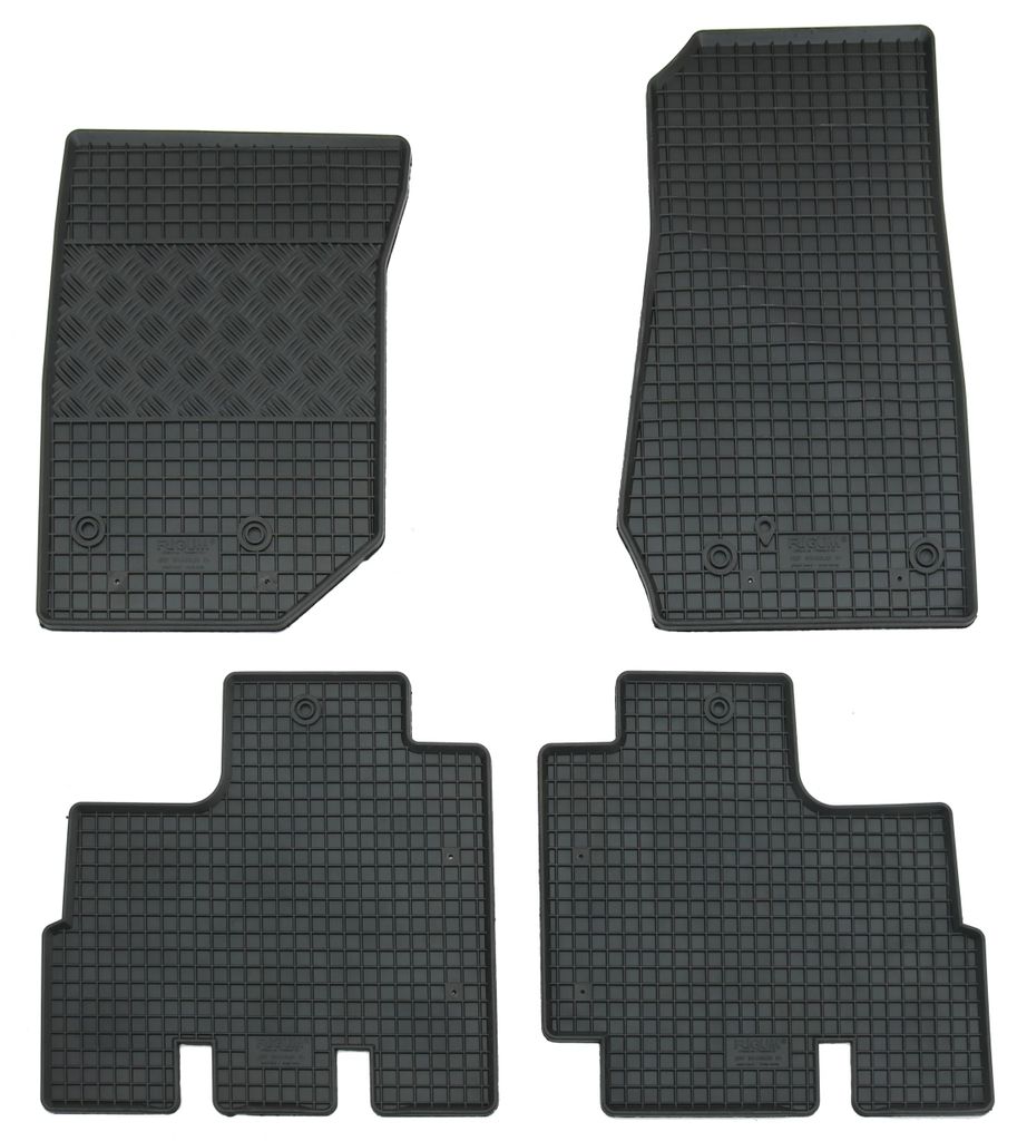 Gummifußmatten Set 4-teilig für Jeep Wrangler 3 JK (4/2007-2018), schwarz