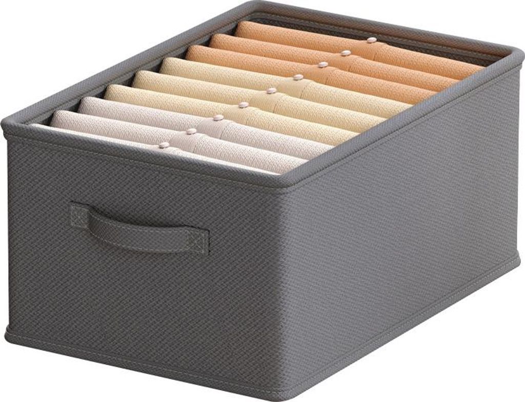 Aufbewahrungsbox aus dunkelgrauem Samt, 36 x 20 x 17 cm