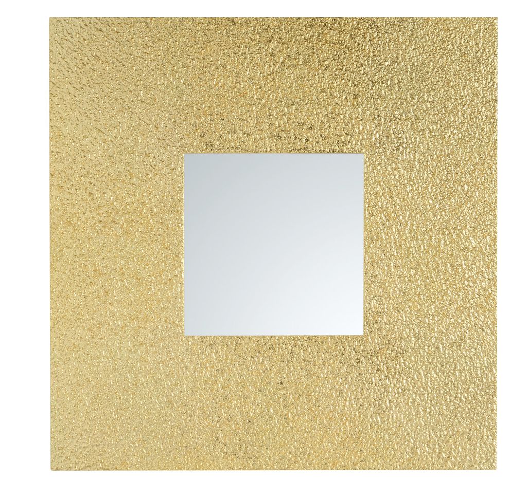 MO.WA Spiegel Wandspiegel Quadratisch Blattgold, cm. 50x50. Deko Spiegel Fuer Flur, Schlafzimmer, Badezimmer Wohnzimmer