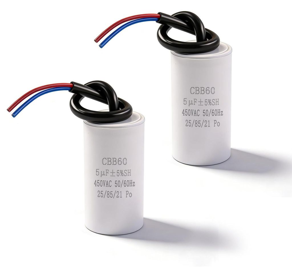 CBB60 5µF 450V Motorkondensator 34x65 mm, 2 Stück