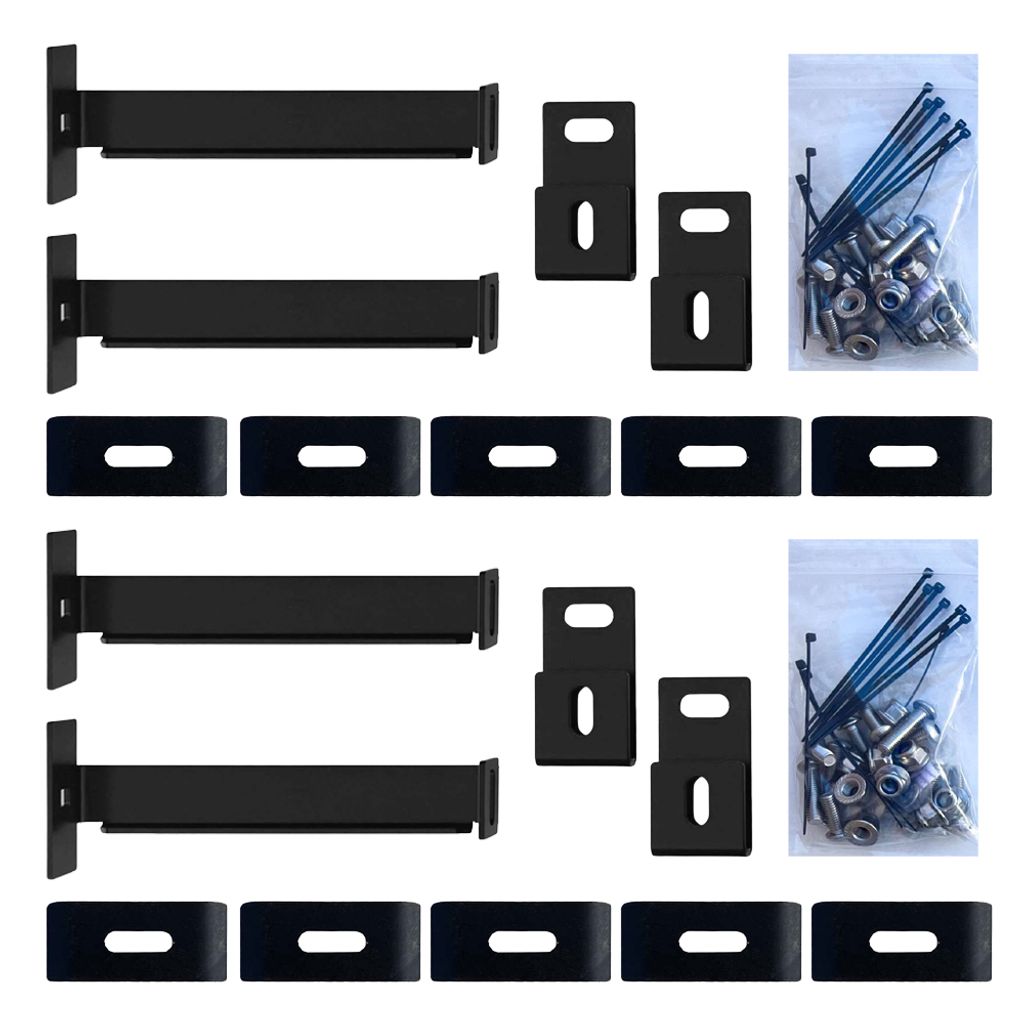 Zaun PV Montagepaket Angewinkelt für 1 PV-Modul Schwarz M3B Solar Zaun Montage : 0% nach §12 Abs. 3 UstG*