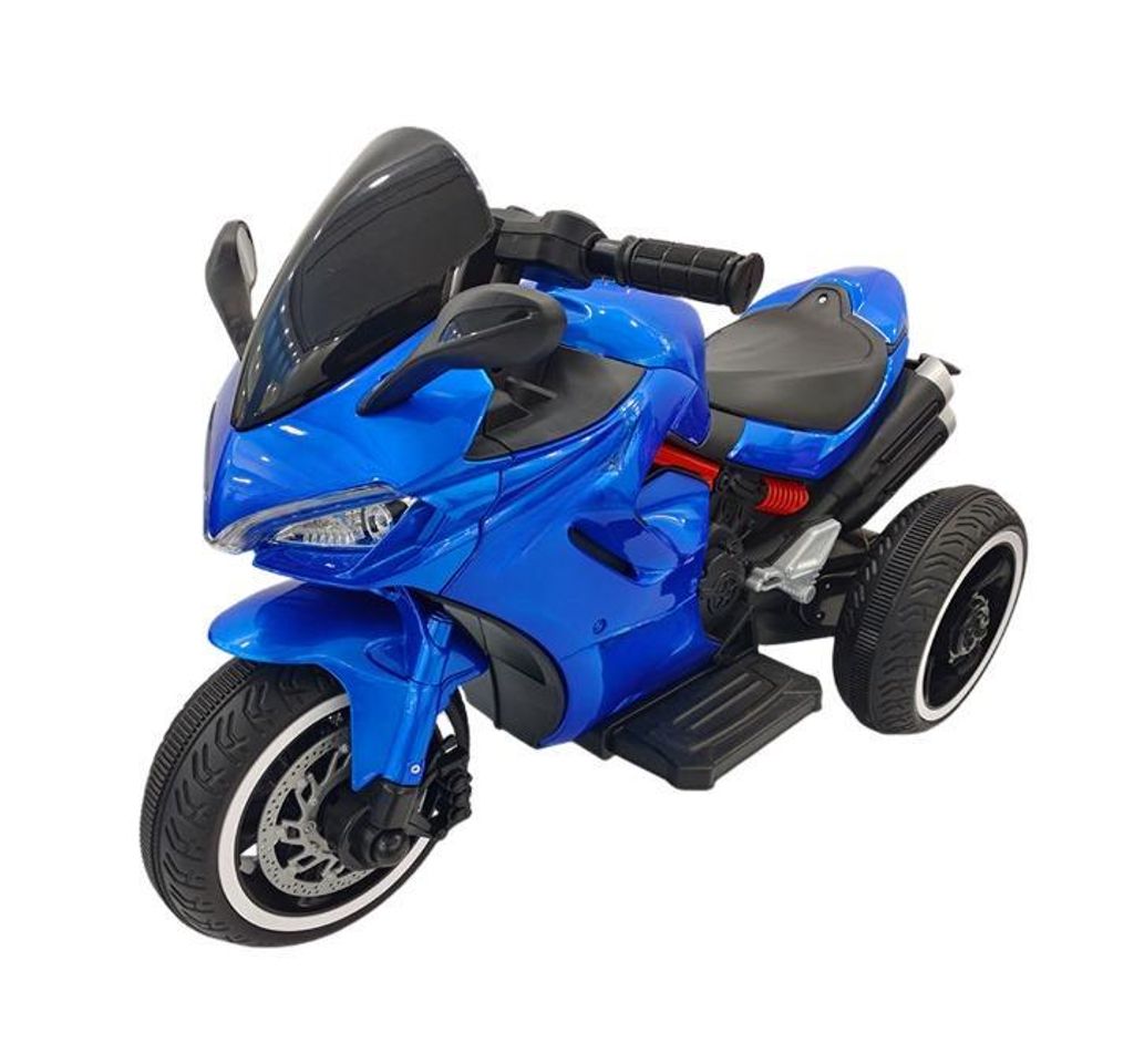 BoGi Elektro-Kindermotorrad 12V, 3-Rad, mit Sound & Licht Blau