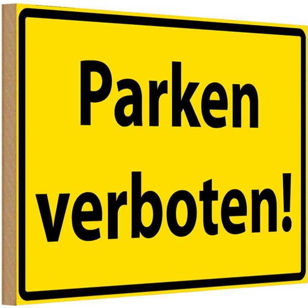 vianmo Holzschild 20x30 cm Parken Verboten gelb Parkplatzschild