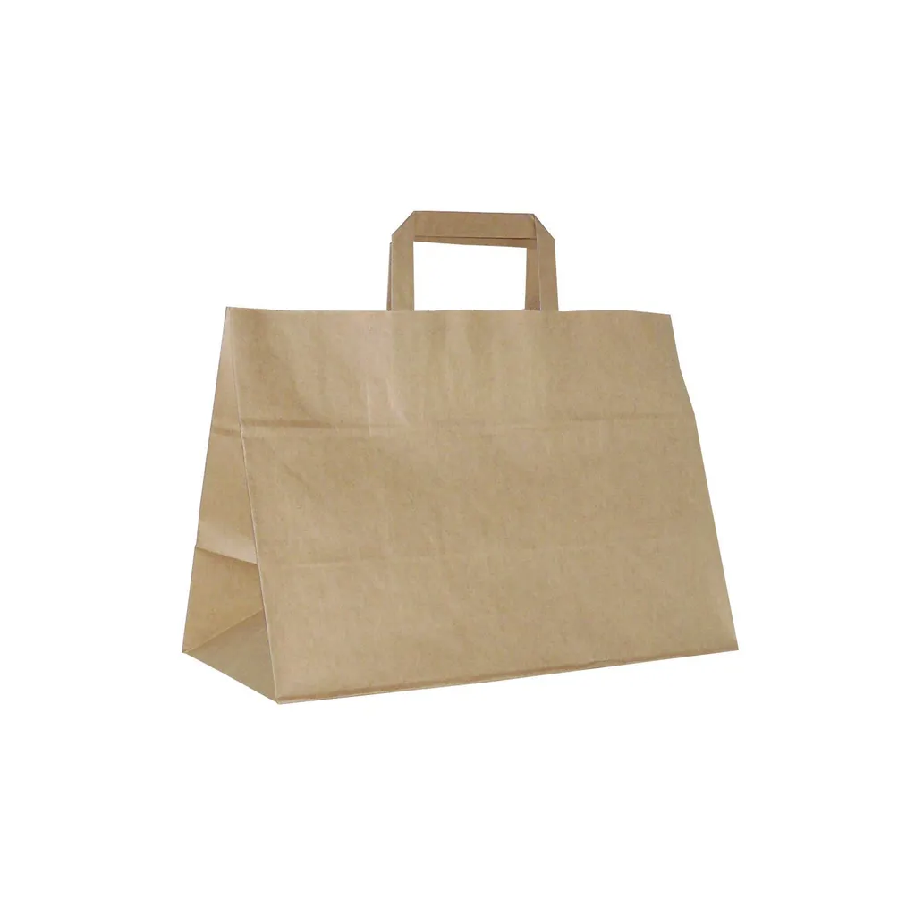 Borse di Carta Beige 32x22x25 cm - 250 Pezzi Shopper Fondo Largo AWIH