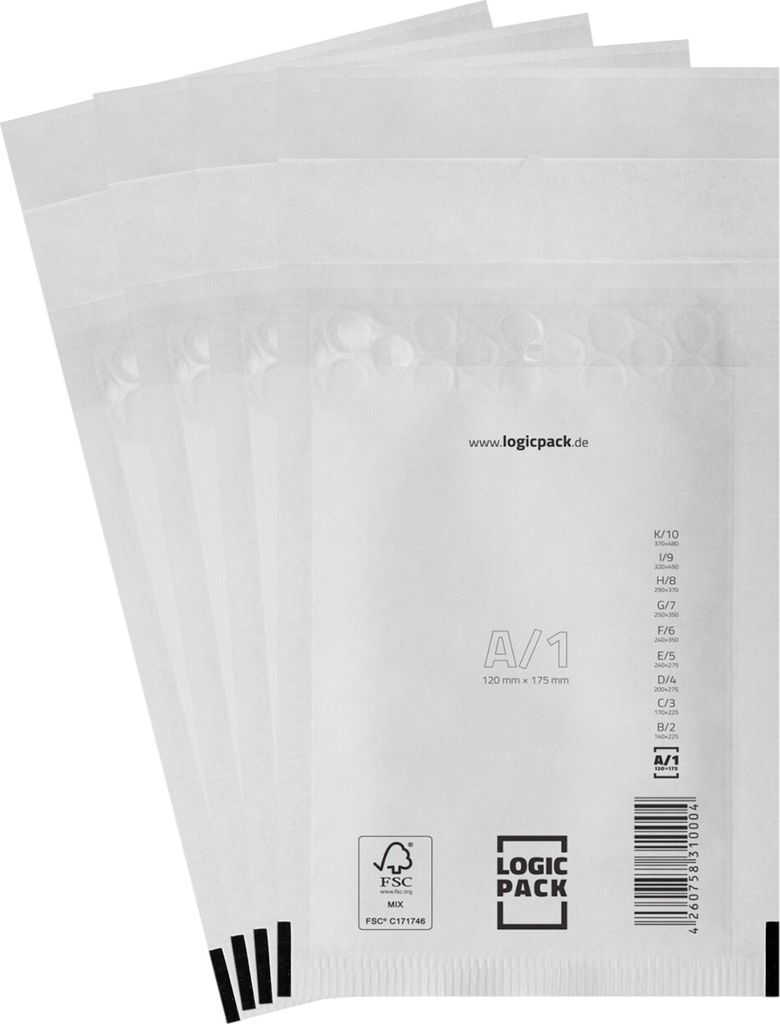 LOGIC PACK 10 Luftpolsterumschläge Versandtaschen A1 120 x Produktbild 