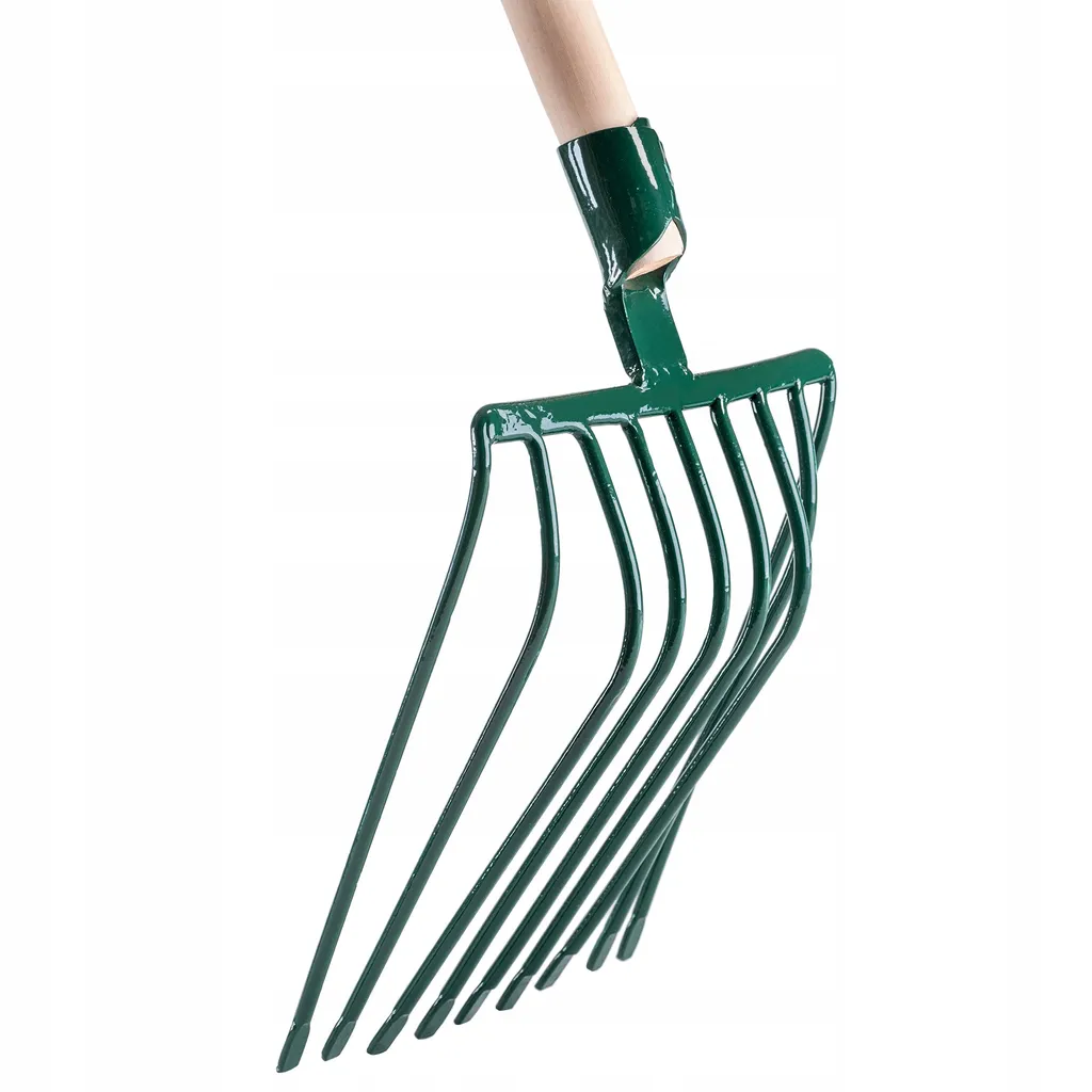 Fourche de Jardin 9 Dents en Métal 131 cm contre le Mal de Dos - Vert - 7