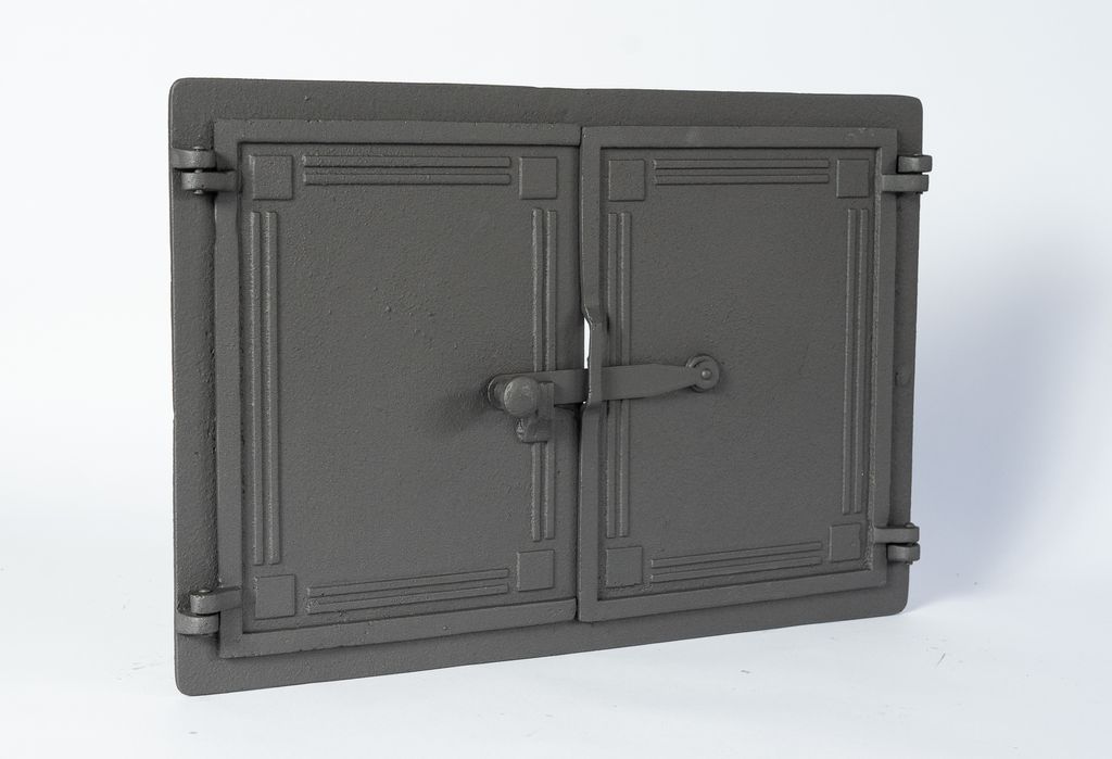 SEZAM - 48 x 32 cm - Zweiflüglige Ofentür aus Gusseisen, Produktbild 
