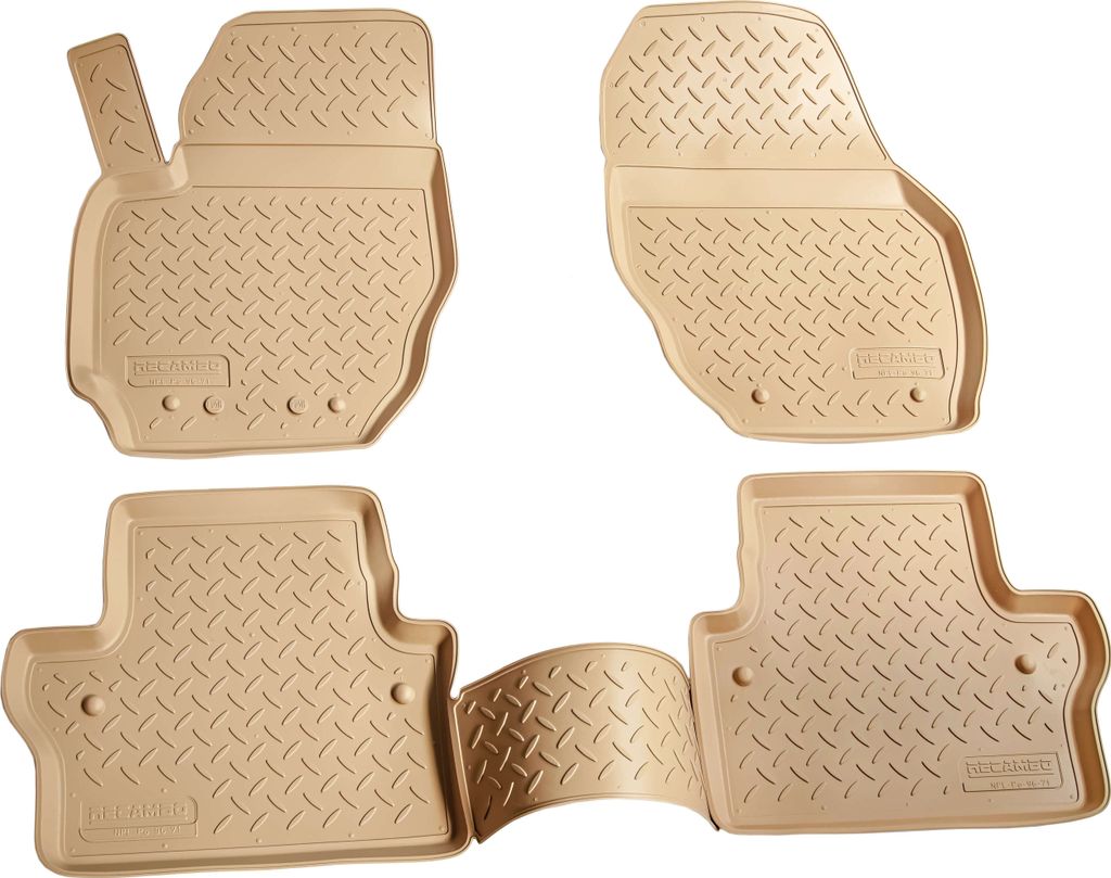 Gummi Fussmatten für VOLVO V70 | XC70 | BJ 2007-2016 | beige passgenau mit Rand