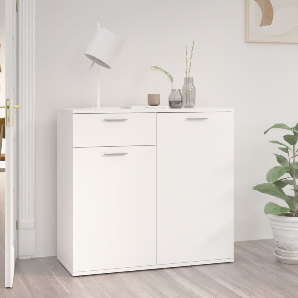 vidaXL Sideboard Blanc 80x36x75 cm Bois composite Image du produit 