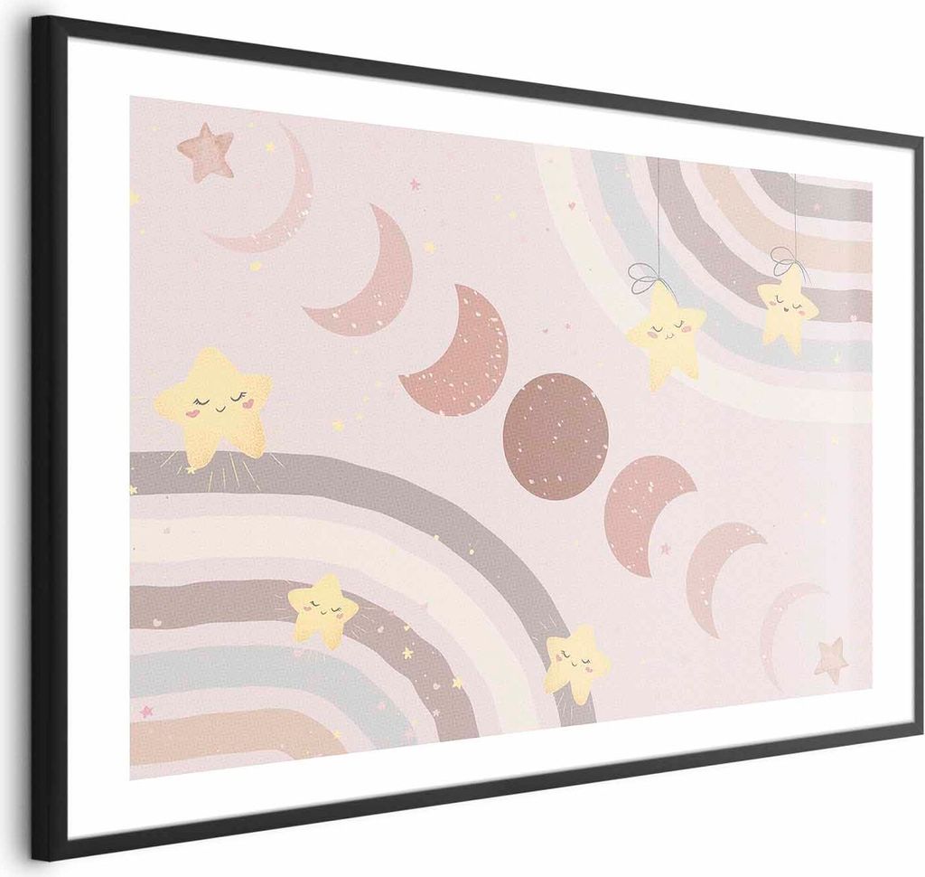 Posterpapier Poster - Phases of the Moon with a Rainbow Produktbild 