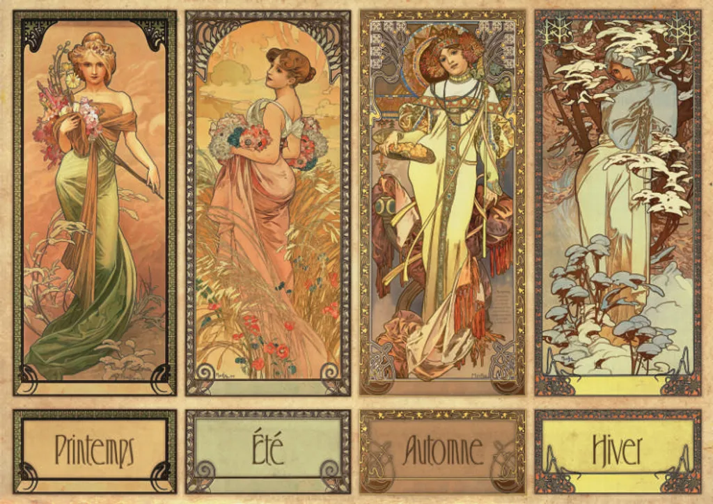Puzzle Art Mucha Les Saisons 1000 pièces - Qualité Premium D-Toys Jigsaw