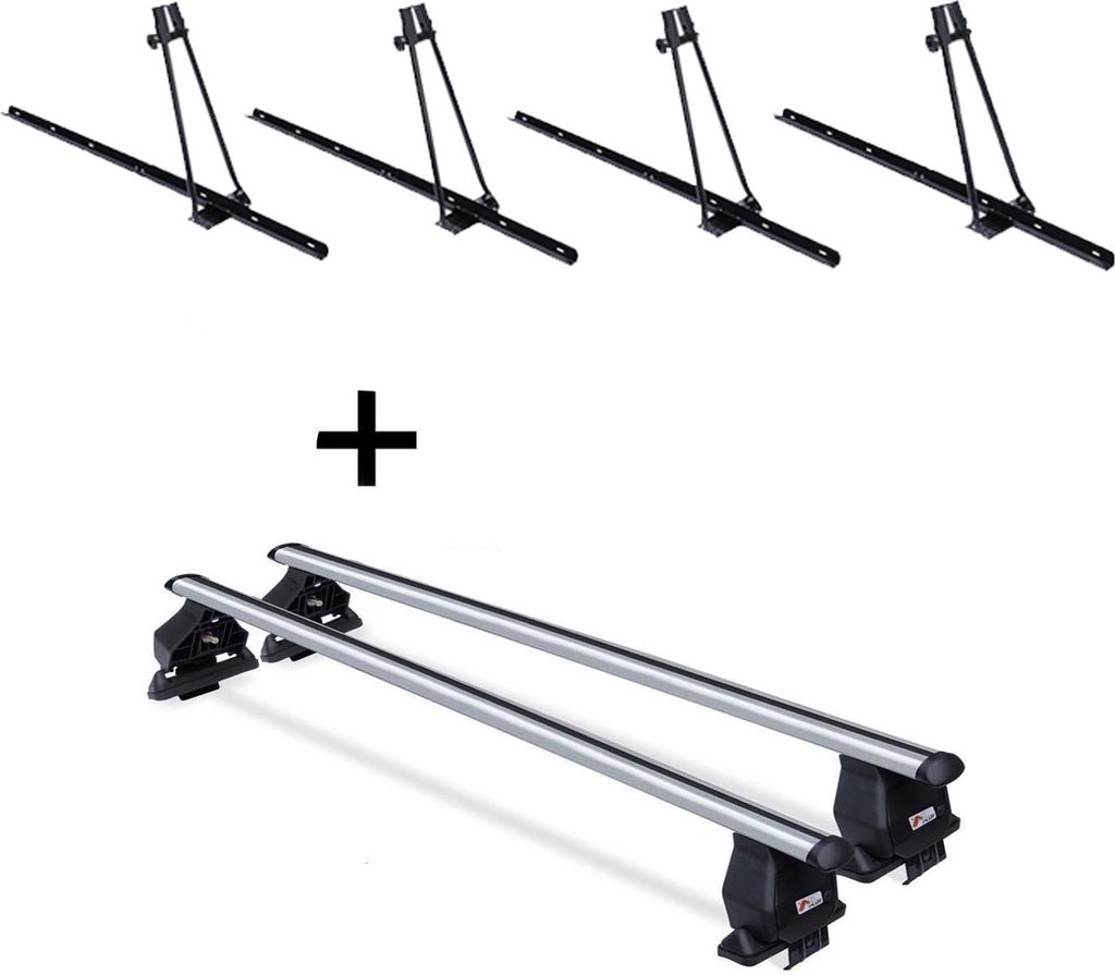 4x Fahrradträger ORION + Dachträger Menabo Tema kompatibel mit für Nissan Almera (5Türer) 1995-2003