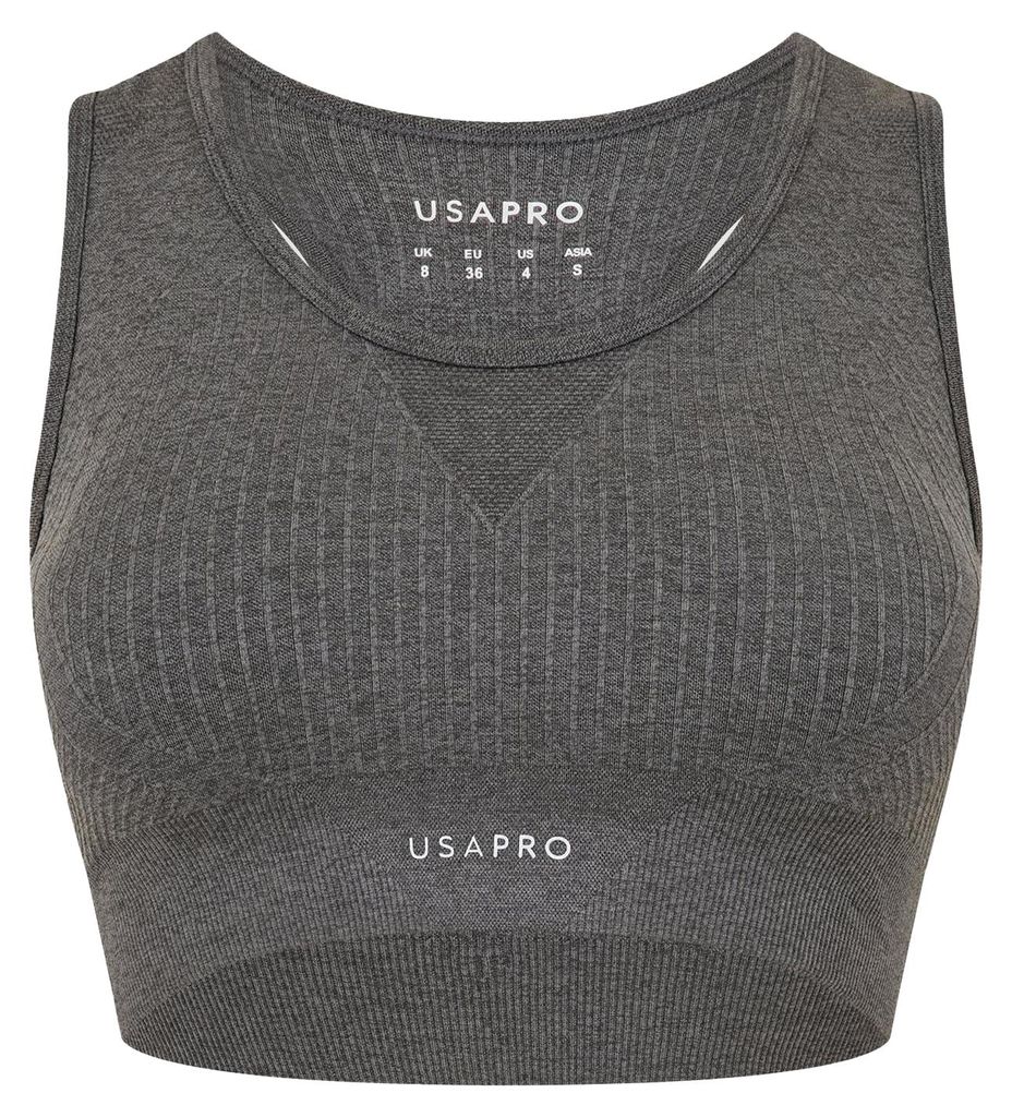 USA - Sport-BH für Damen, Nahtlos GT15896 (34 DE) (Holzkohle)