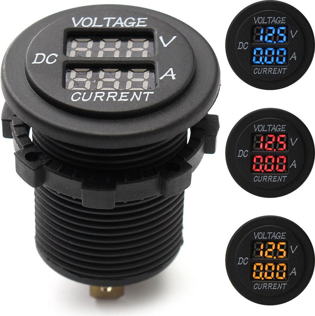 DC 12V 24V Auto Voltmeter Ammeter LED Anzeige Digitale Spannungsmesser - Rot