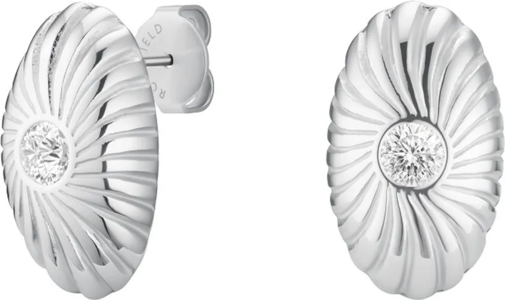 Boucles d'oreilles argentées en rhodium Rosefield finitions de luxe