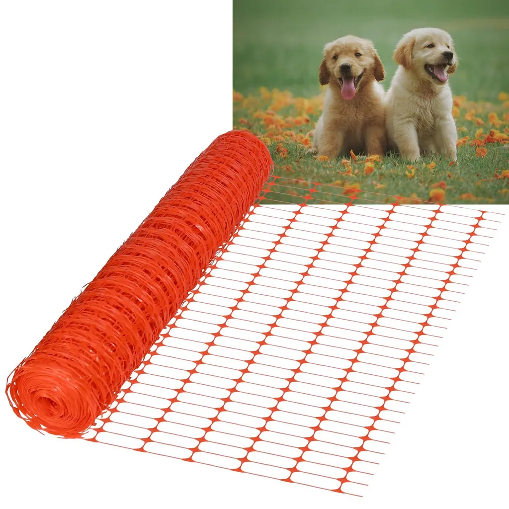 Clôture Gibier 50m Orange en PE Haute Densité Filet Sécurité Famille et Animaux