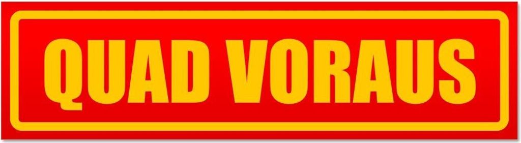 Kiwistar - Autoaufkleber - Rot - 20 x 5,3 cm - Quad voraus - Hinweis Aufkleber Sticker für Auto, Kfz, Fahrrad, PKW, LKW