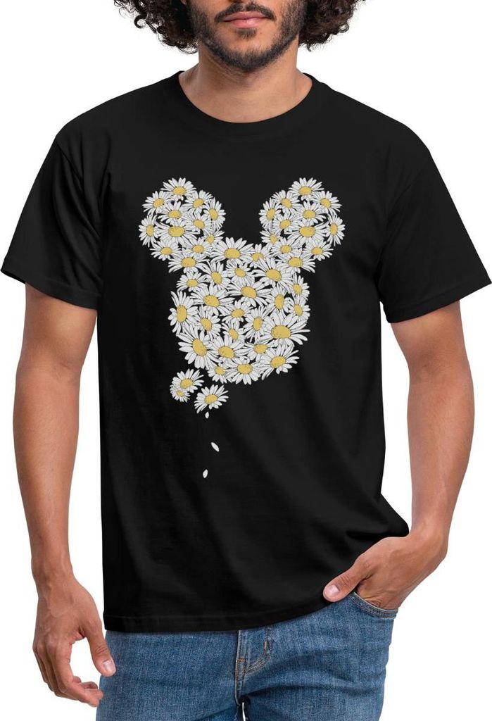 Mickey & Minnie Mickey Mouse Aus Gänseblümchen Männer T-Shirt, XL, Schwarz