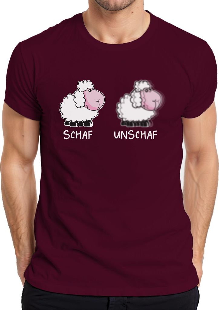 SCHAF UNSCHAF Fotografie Geschenkidee lustiger Fotograf Schafwitz Herren T-Shirt, Burgundy, 3XL