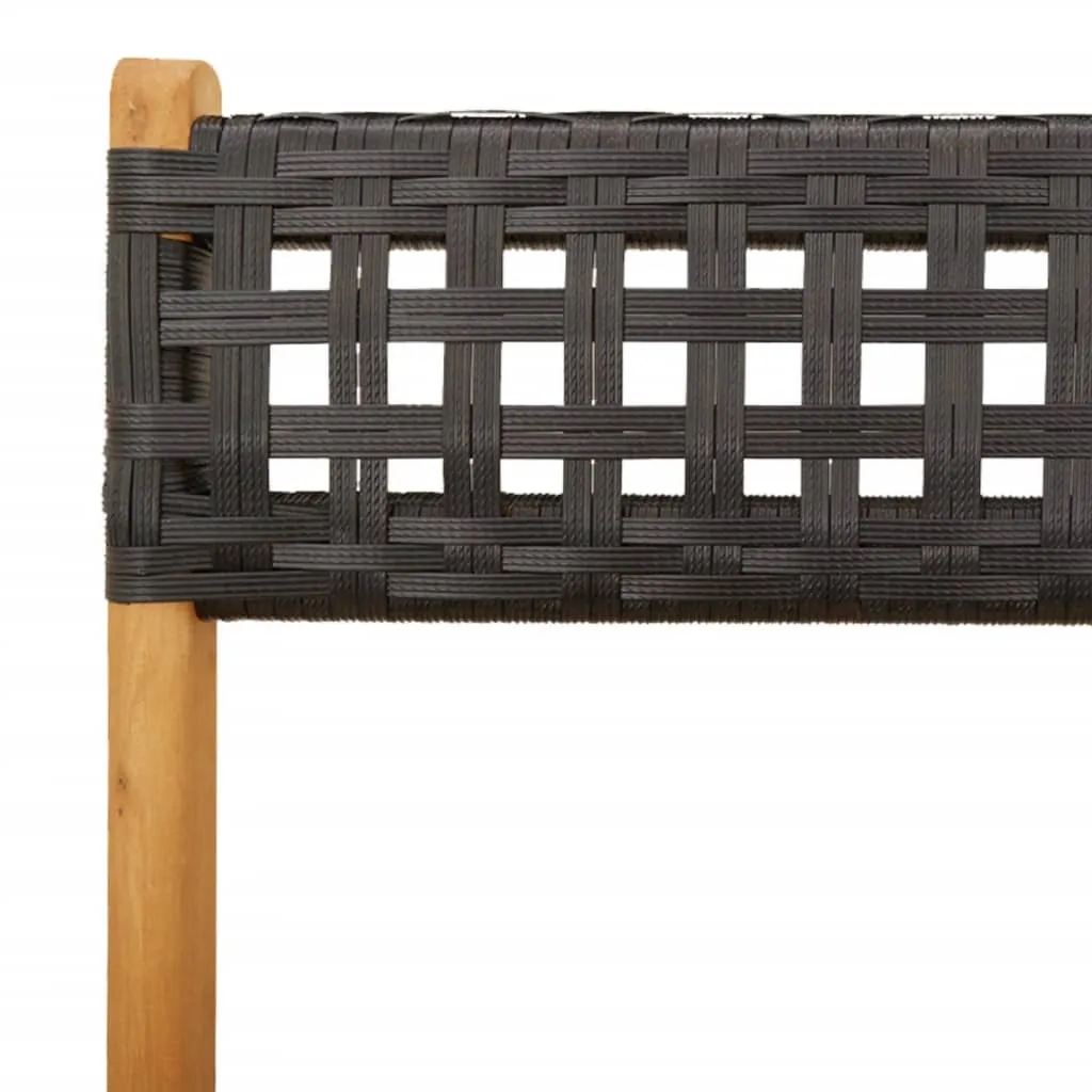Sedie 2 pz Legno Massiccio Acacia Nera e Poly Rattan - Minimal Design - 8
