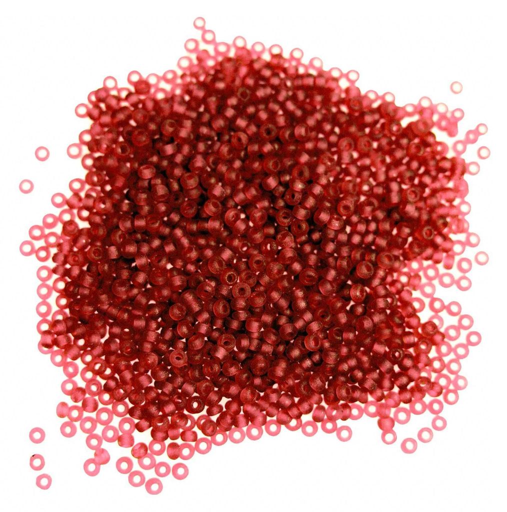 10g Rocailles Glasperlen rund rot