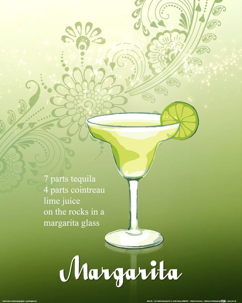 Cocktails Kunstdruck Bild - Margarita (50 x 40 cm)