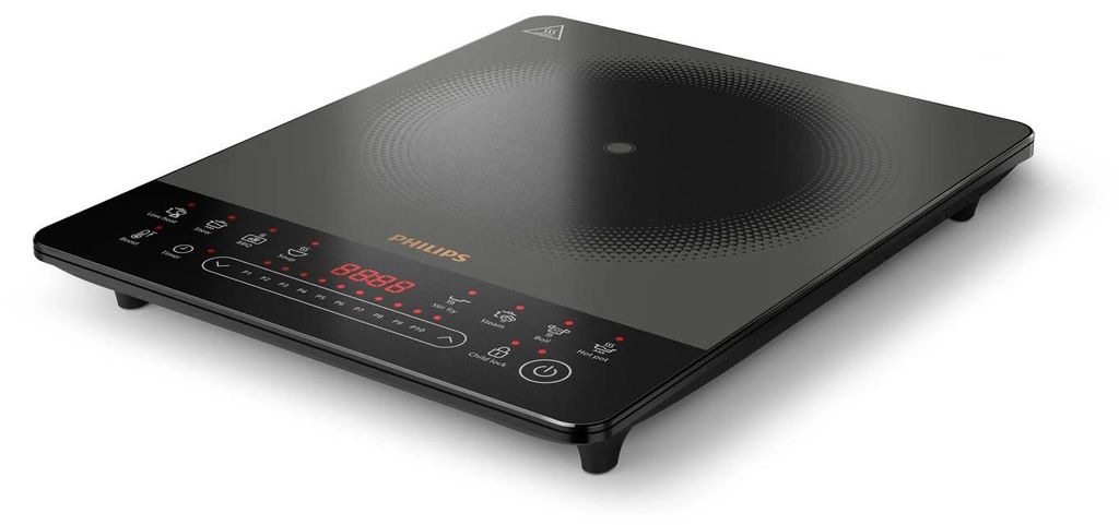 Philips 5000 series Vesuvio Induktionskochfeld, Schwarz, Grau, Arbeitsplatte, 29.5 cm, Zonen-Induktionskochfeld, Glaskeramik, 1 Zone(n)