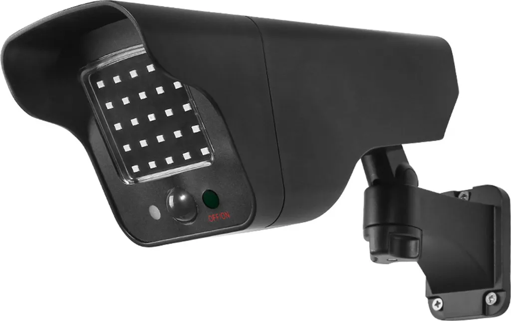 Caméra de Surveillance Factice Solaire avec LED et Détecteur de Mouvement