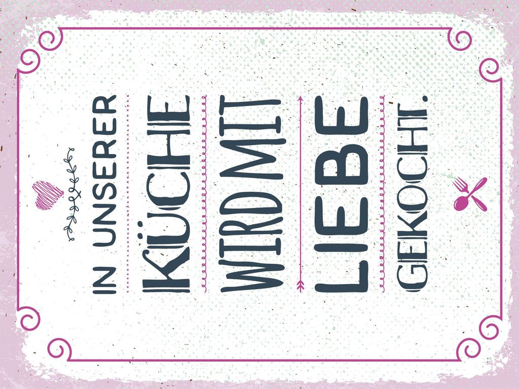 vianmo Holzschild 40x30 cm In unserer Küche wird mit Liebe gekocht Deko Schild