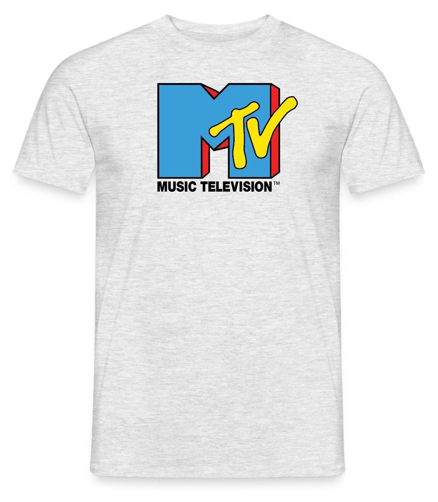 Spreadshirt MTV Music Television Klassiches Logo Männer T-Shirt, M, Grau meliert