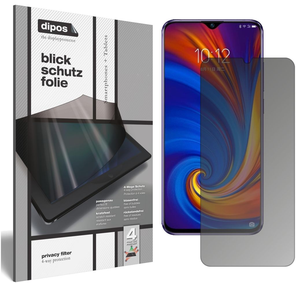 Lenovo Z5s Blickschutzfolie matt Schutzfolie Folie Display Schutz dipos
