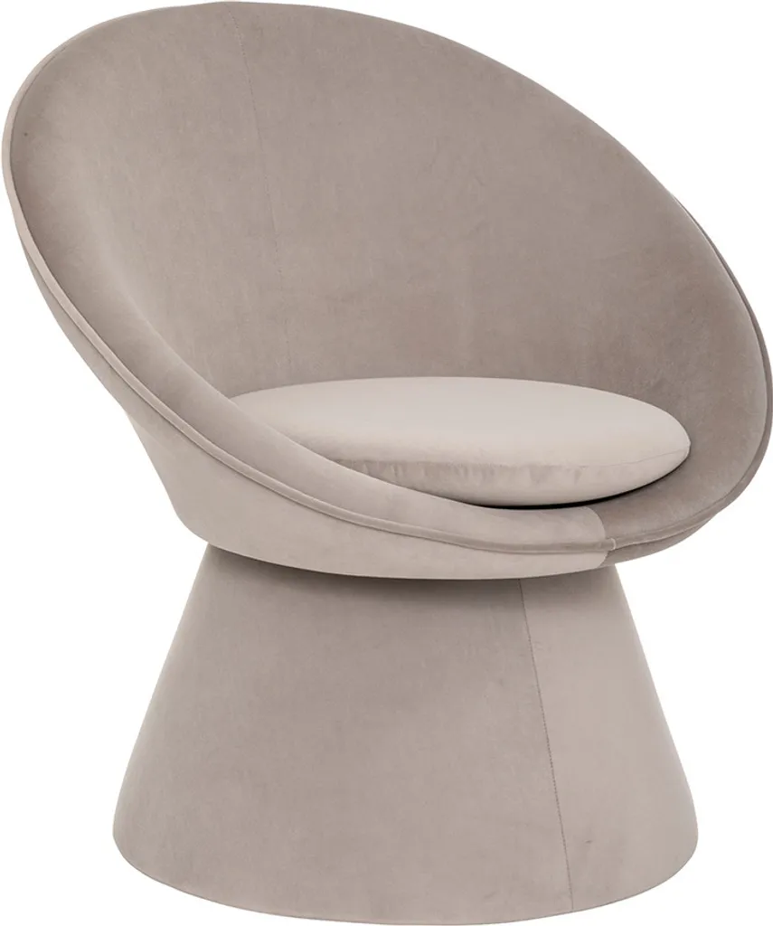 Fauteuil de salon en velours gris Charlena - Siège de détente moderne