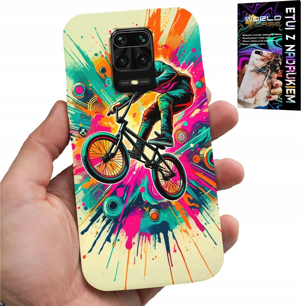 Cover Xiaomi Note 9 Pro Bici BMX Stunt: Protezione Urban + Vetro 9H
