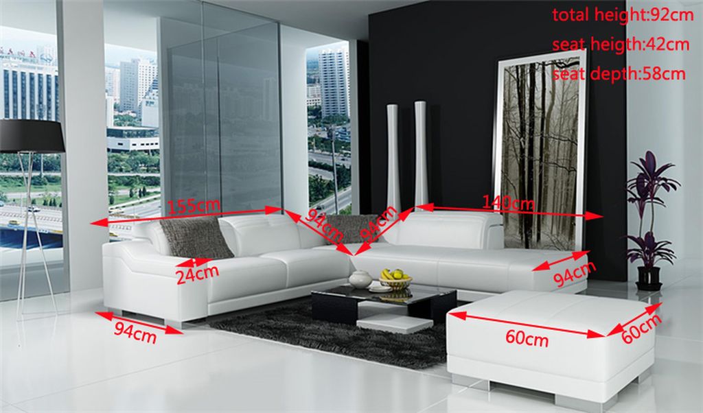 Designer Sofa Couch Ecksofa mit Hocker Polster Garnitur Wohnlandschaft L-Form