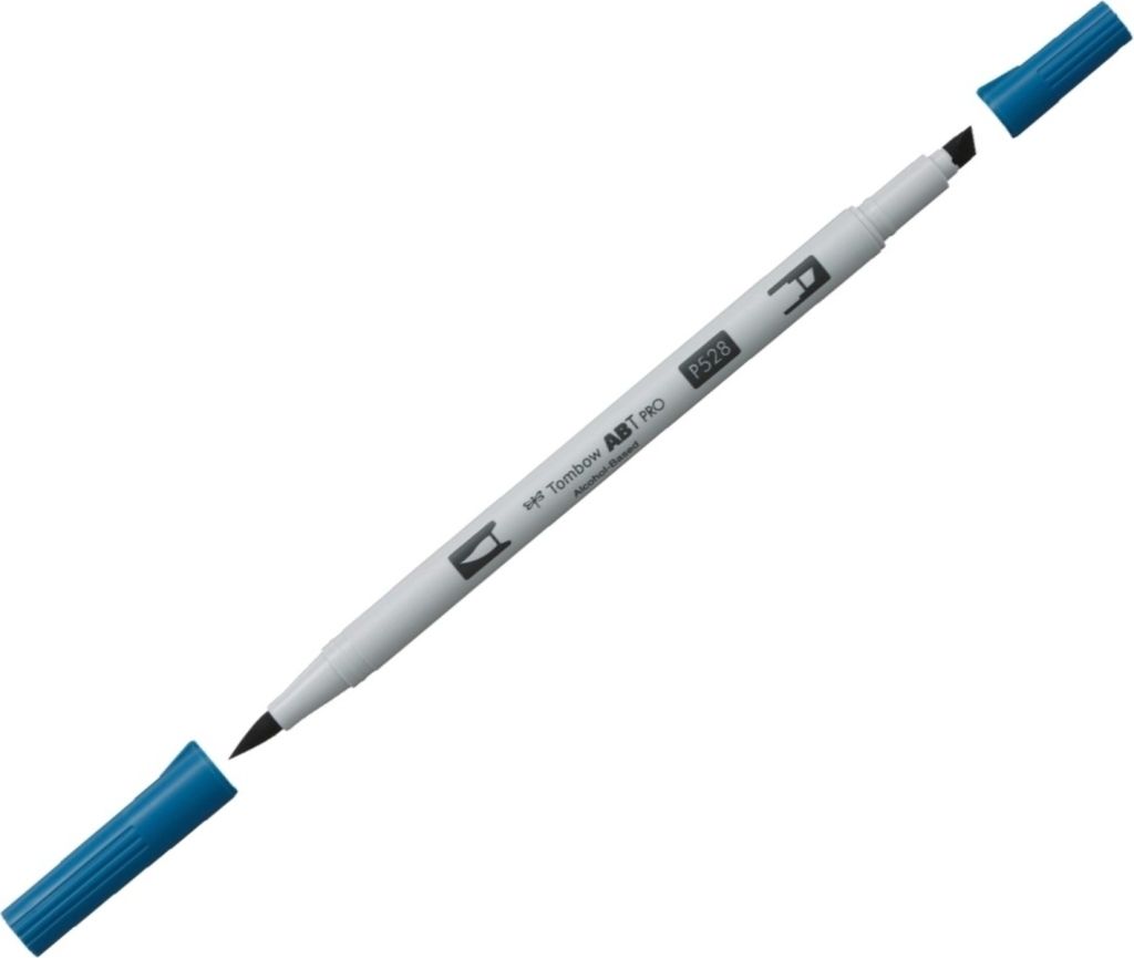 Dual-Fasermaler ABT Pro Keilspitze/Pinselspitze Alkoholbasis navy blue Packung mit 3 Stück
