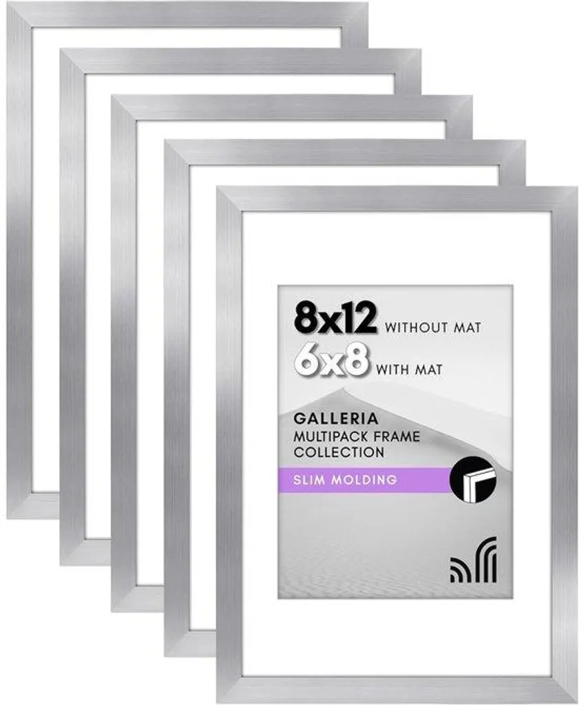 Cadre photo argenté 20x30 cm lot de 5 pièces pour décoration murale chic