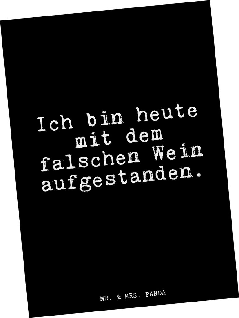 Mr. & Mrs. Panda Postkarte Ich bin heute mit... - Schwarz - Geschenk, Grußkarte, Freund, Büro, Sprüche, einzelkarte, Arbeitskollegen, Männer, A...
