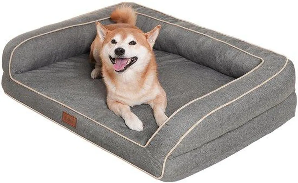 Couchage chien 4 saisons imperméable 68x50 cm, confort mémoire de forme