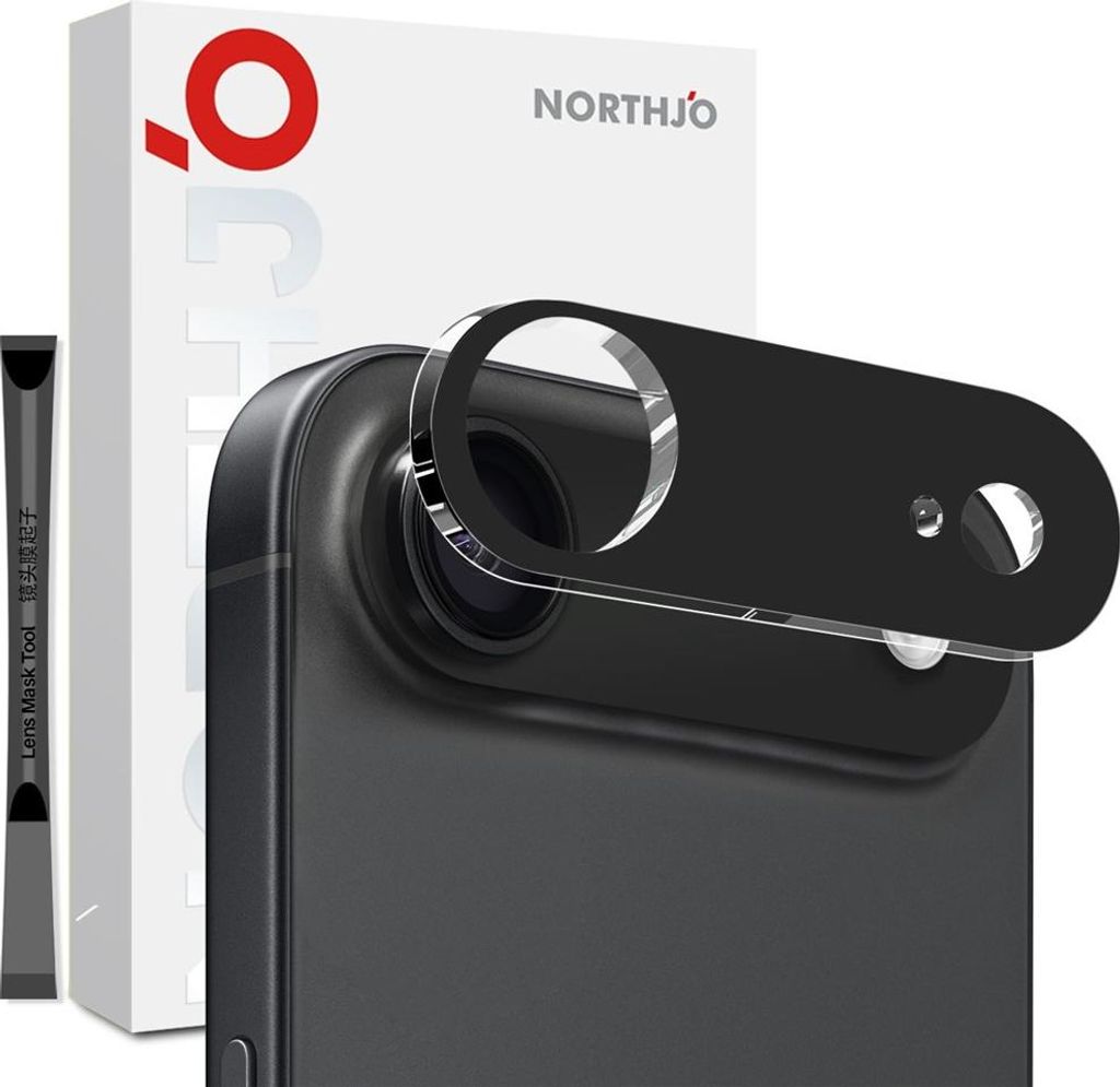 iPhone Air Kamera Objektivschutz - NORTHJO 9H Panzerglas - Schwarz