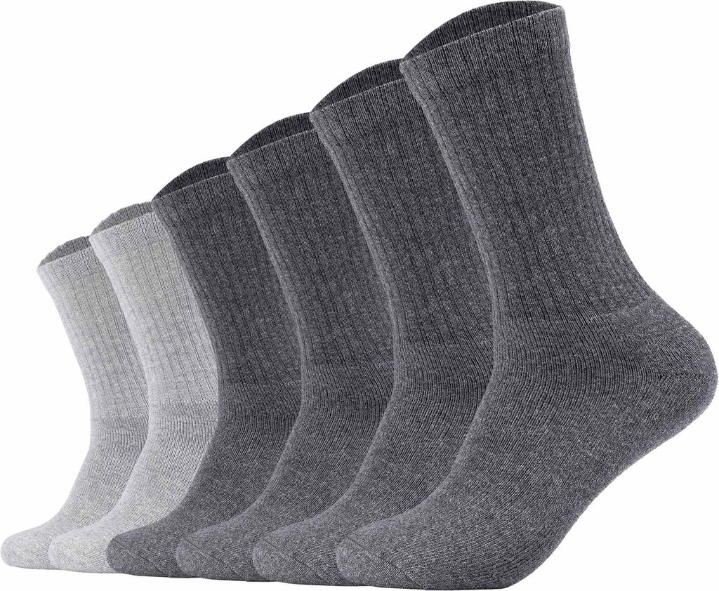 s.Oliver Uni Socken, 6er Pack - Essentials Tennis Socks, einfarbig Grau 35-38