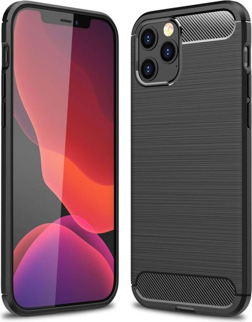 Schutzhülle Handyhülle für Apple iPhone 12 Case Cover Carbon Optik Grau