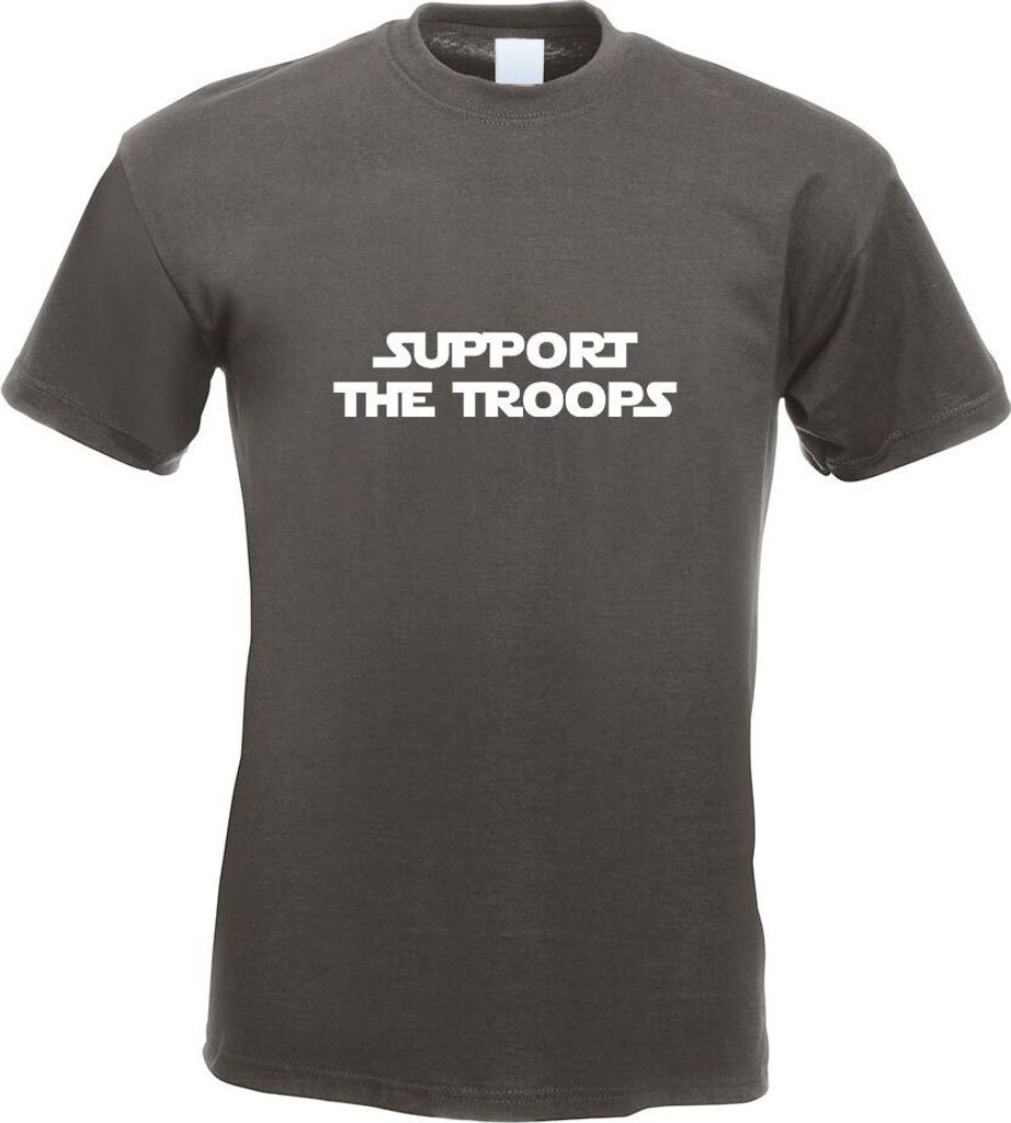 Kiwistar - T-Shirt - Graphit - Support The Troops II Motiv Bedruckt Funshirt Design Print - mit Motiv Bedruckt - Funshirt Design - Sport - Freizeit...