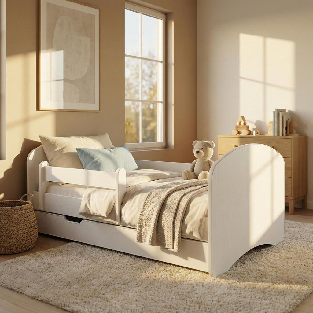 Lettino 160x80 bianco con materasso e cassetto – Lettino Immagine del prodotto 