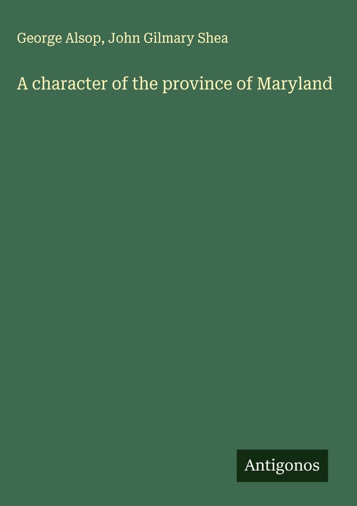 Ein Charakter der Provinz Maryland