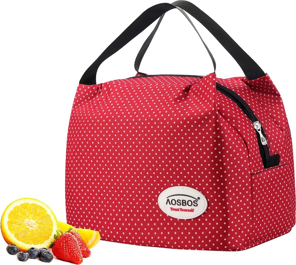 Isolierte Lunch Tasche Frauen Lunchbox Tote Lebensmittel Kühler Box Geschenk Männer Kinder - Lila Blume
